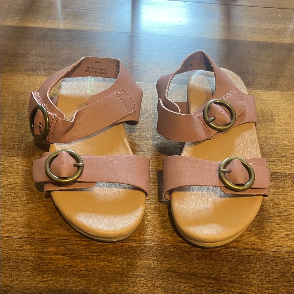 Old Navy Pink Buckle Sandals with Hook and Loop Straps